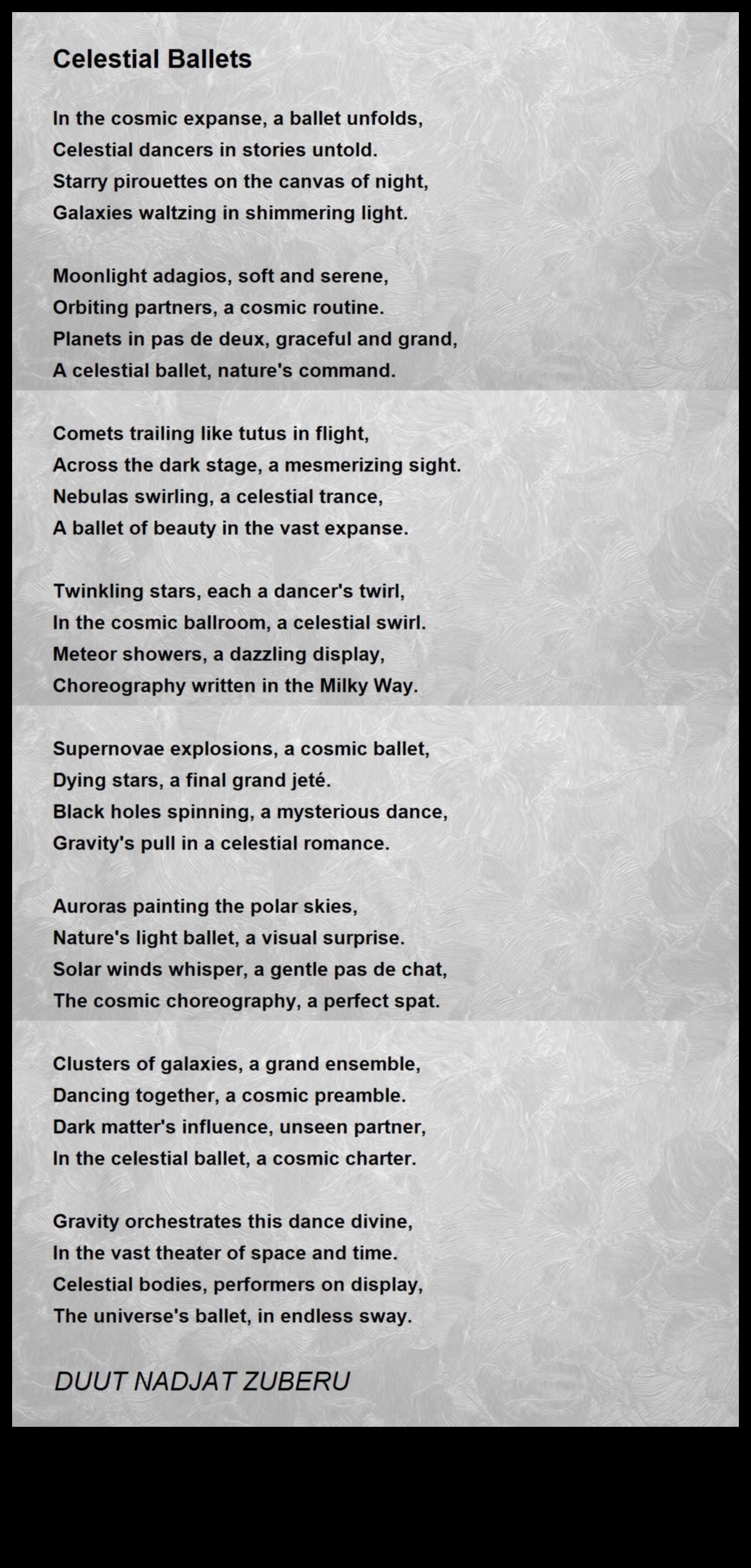 בלט שמימי: ריקוד בתוך חוסר המשקל של החלל